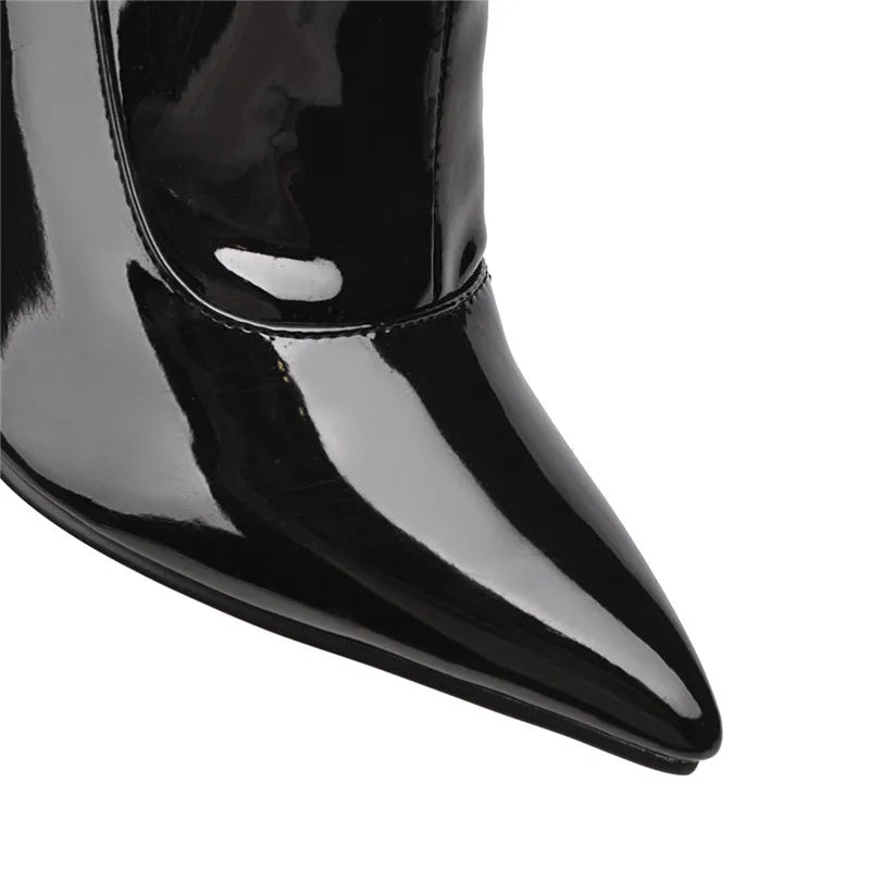 Bend Me Over Do Me On The Sidewalk Rubber Zipper Knee High Boots