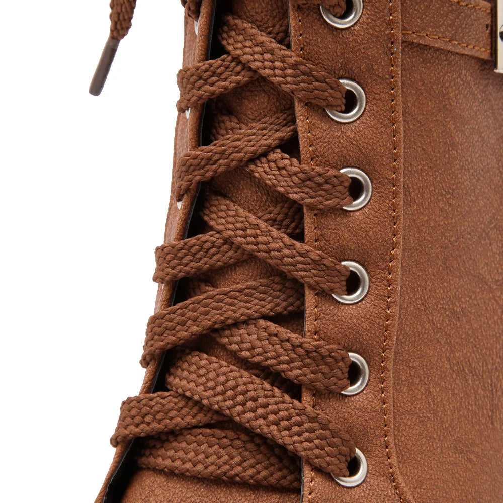 Lube Me Up Double Buckle Motorcycle Ankle Boot Heels