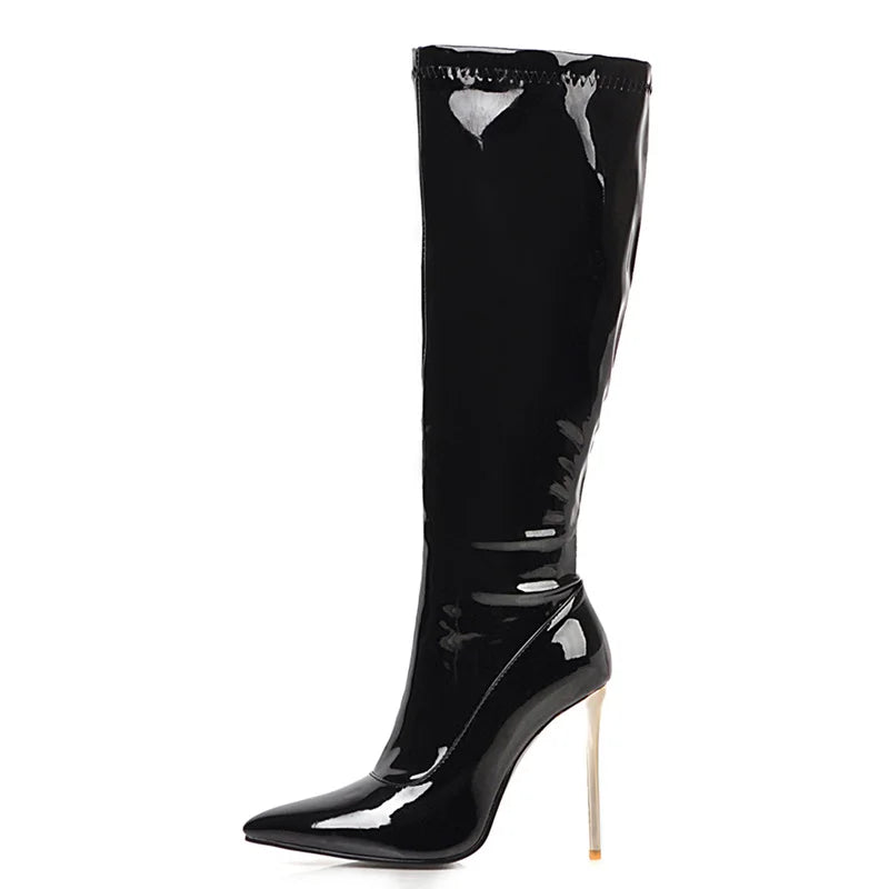 Bend Me Over Do Me On The Sidewalk Rubber Zipper Knee High Boots