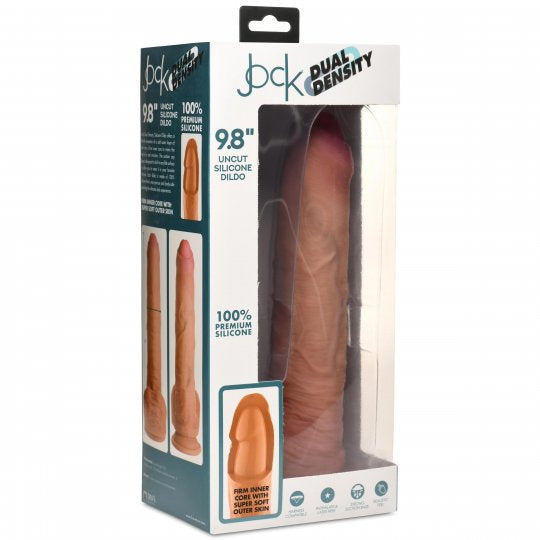 Uncut Dual Density Dildo with Balls
