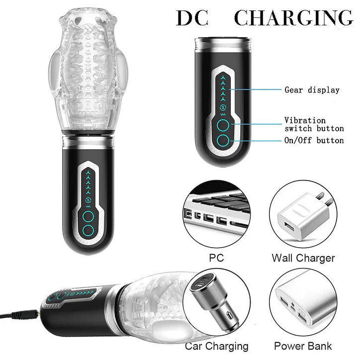 The Male Rose 3 Rechargeable Thrusting Rotating Masturbator