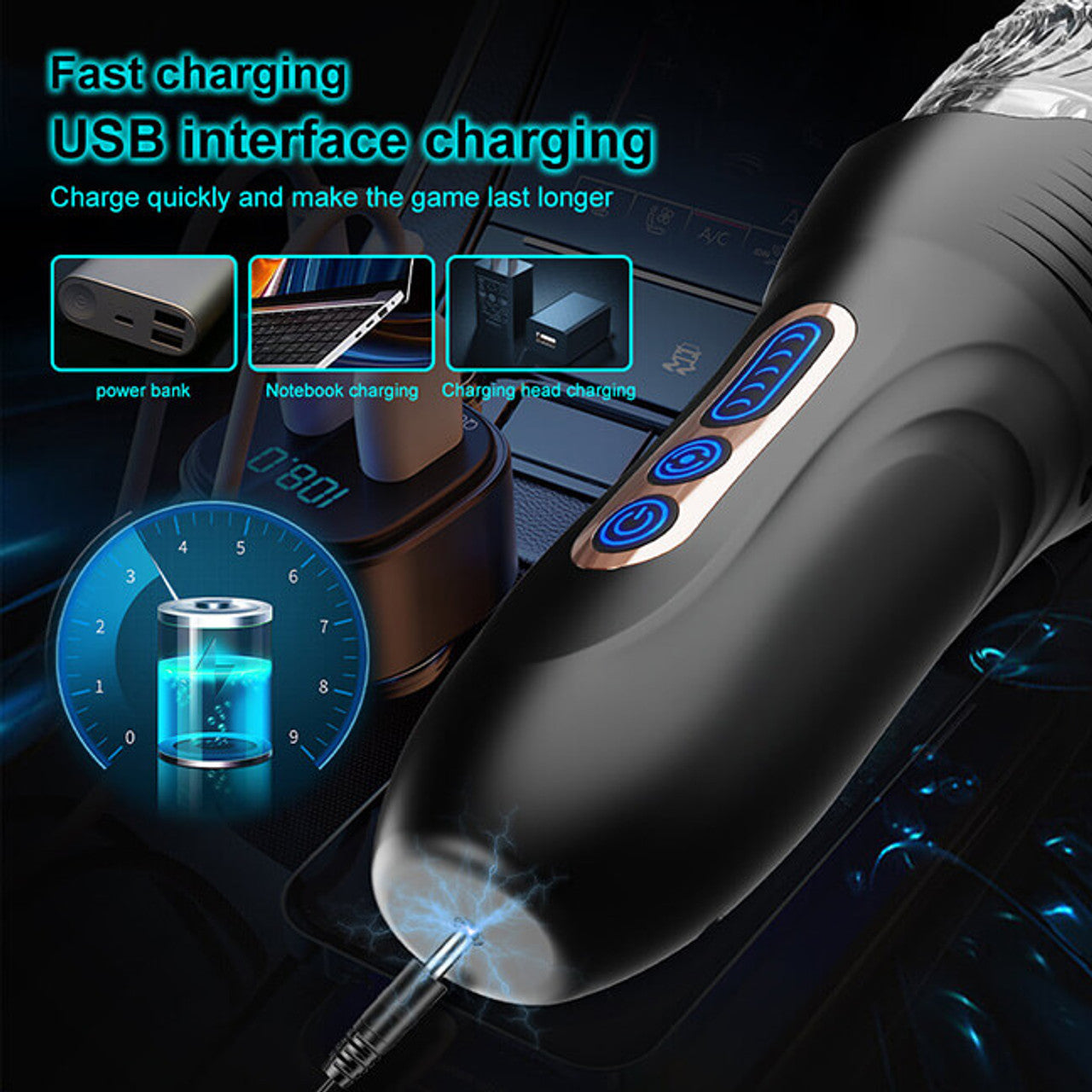 The Male Rose 3 Rechargeable Thrusting Rotating Masturbator