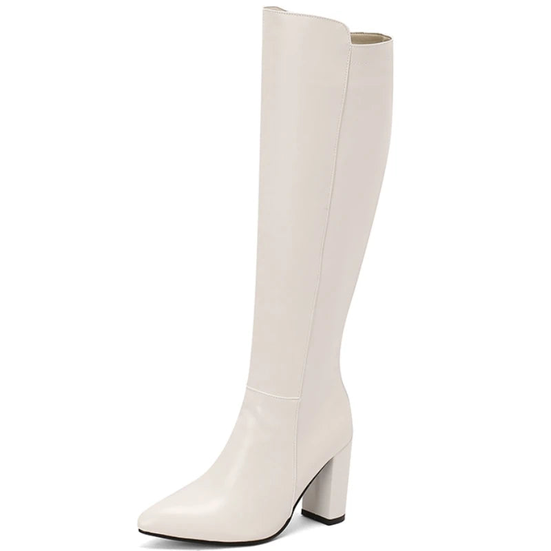 Rubber Rendezvous Mid Calf Boot Heels