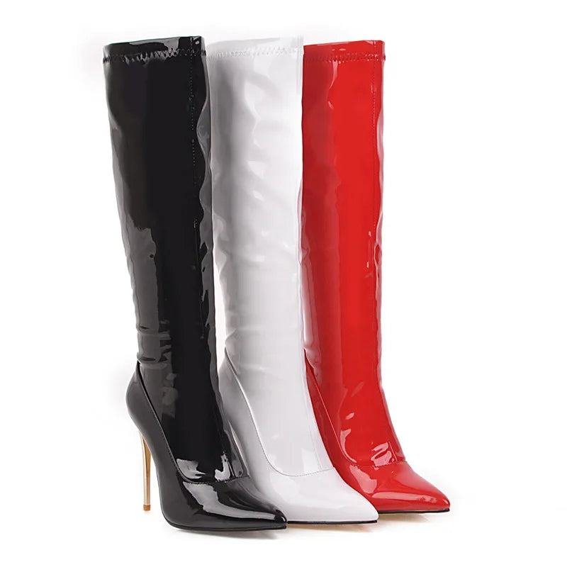 Bend Me Over Do Me On The Sidewalk Rubber Zipper Knee High Boots