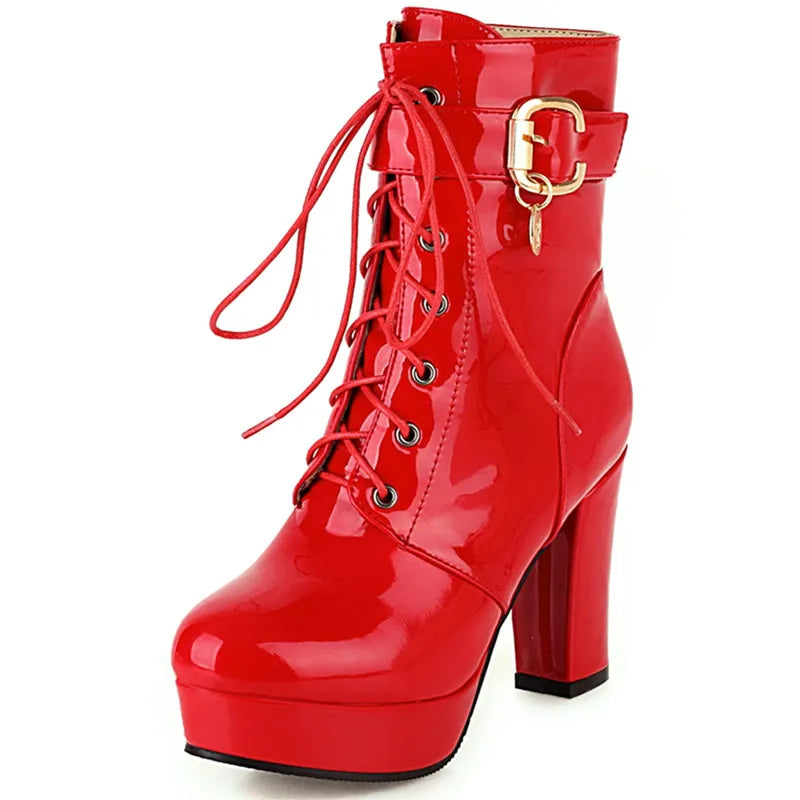 Bodacious Butterfly Buckle Ankle Boot Heels
