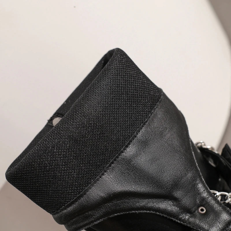 Cum In Me Cowboy Sexy Chain Knee High Boot Heels
