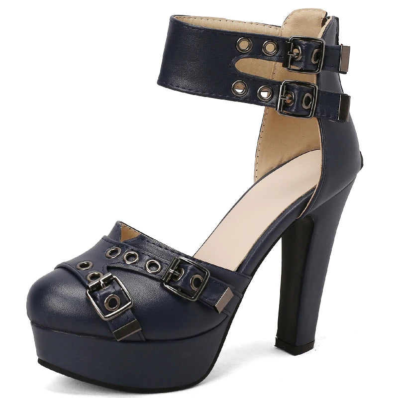 Lick Me All Over Buckle Ankle Strap Platform Heels