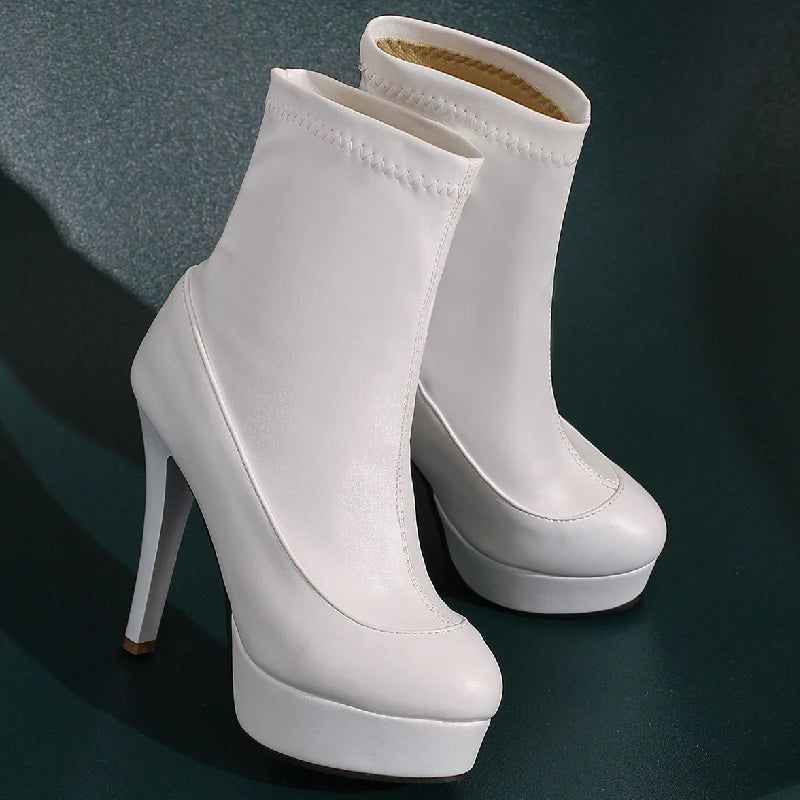 Luscious London Side Zipper Ankle Boot Heels