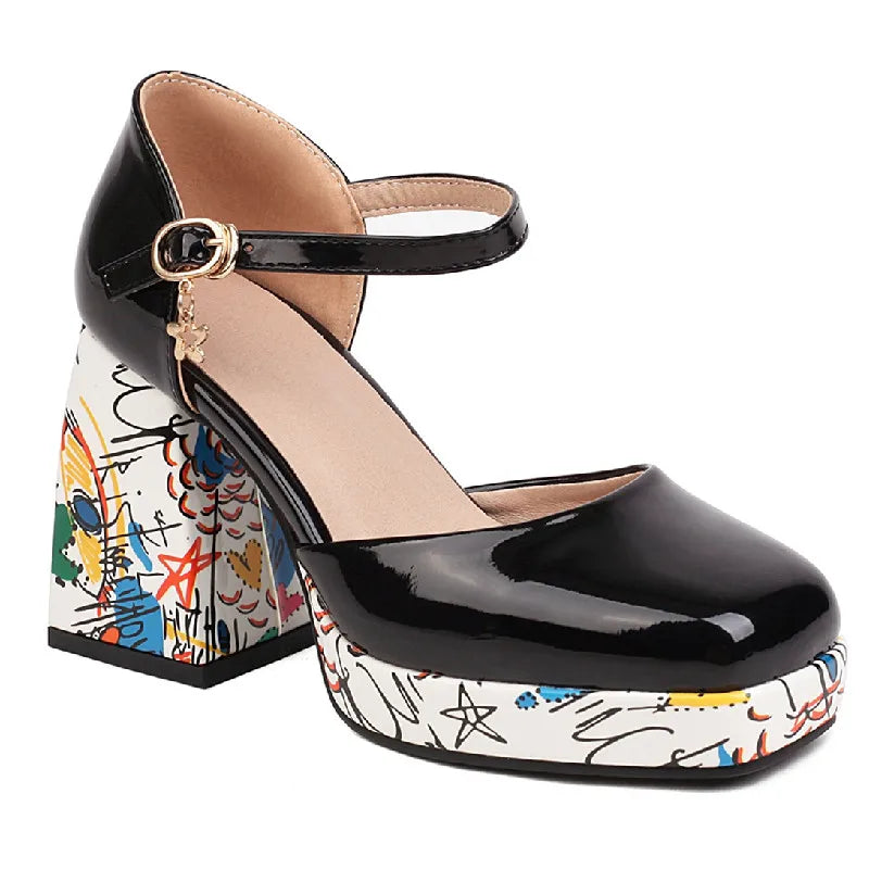 Sketchbook Boi Ankle Strap Sandal Heels