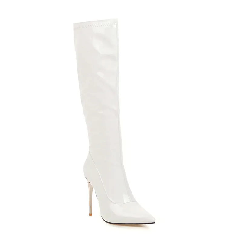Bend Me Over Do Me On The Sidewalk Rubber Zipper Knee High Boots