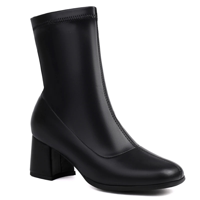 Shiny Chic Ankle Boot Heels