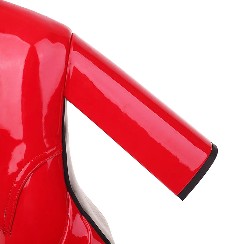 Bossy Bitch Rubber Platform Ankle Boot Heels