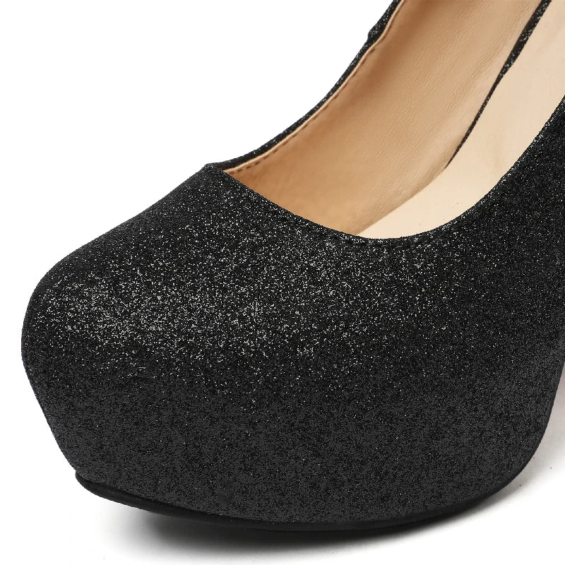 Sashay Away Sequined Ankle Strap On Heels