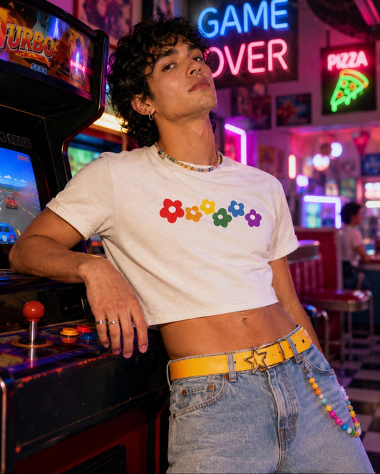 Rainbow Flowers Crop Top