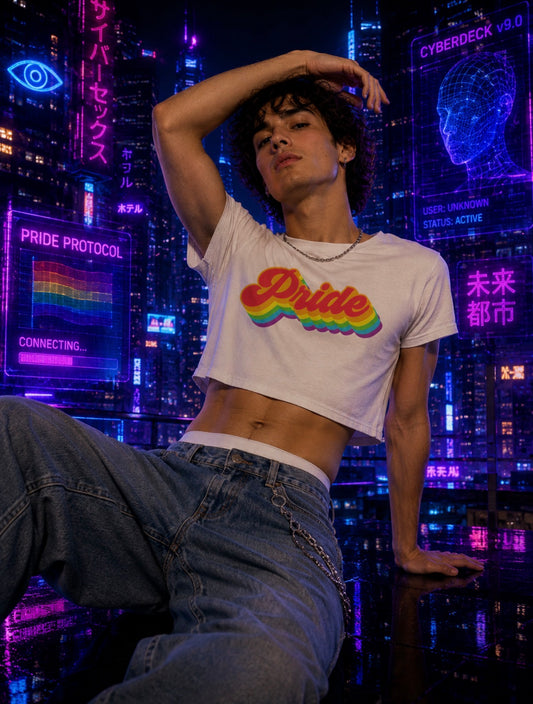 Rainbow Retro Pride Crop Top