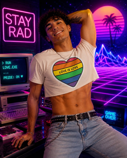 Love Is Love Rainbow Heart Crop Top