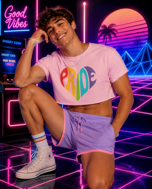 Rainbow Pride Heart Crop Top
