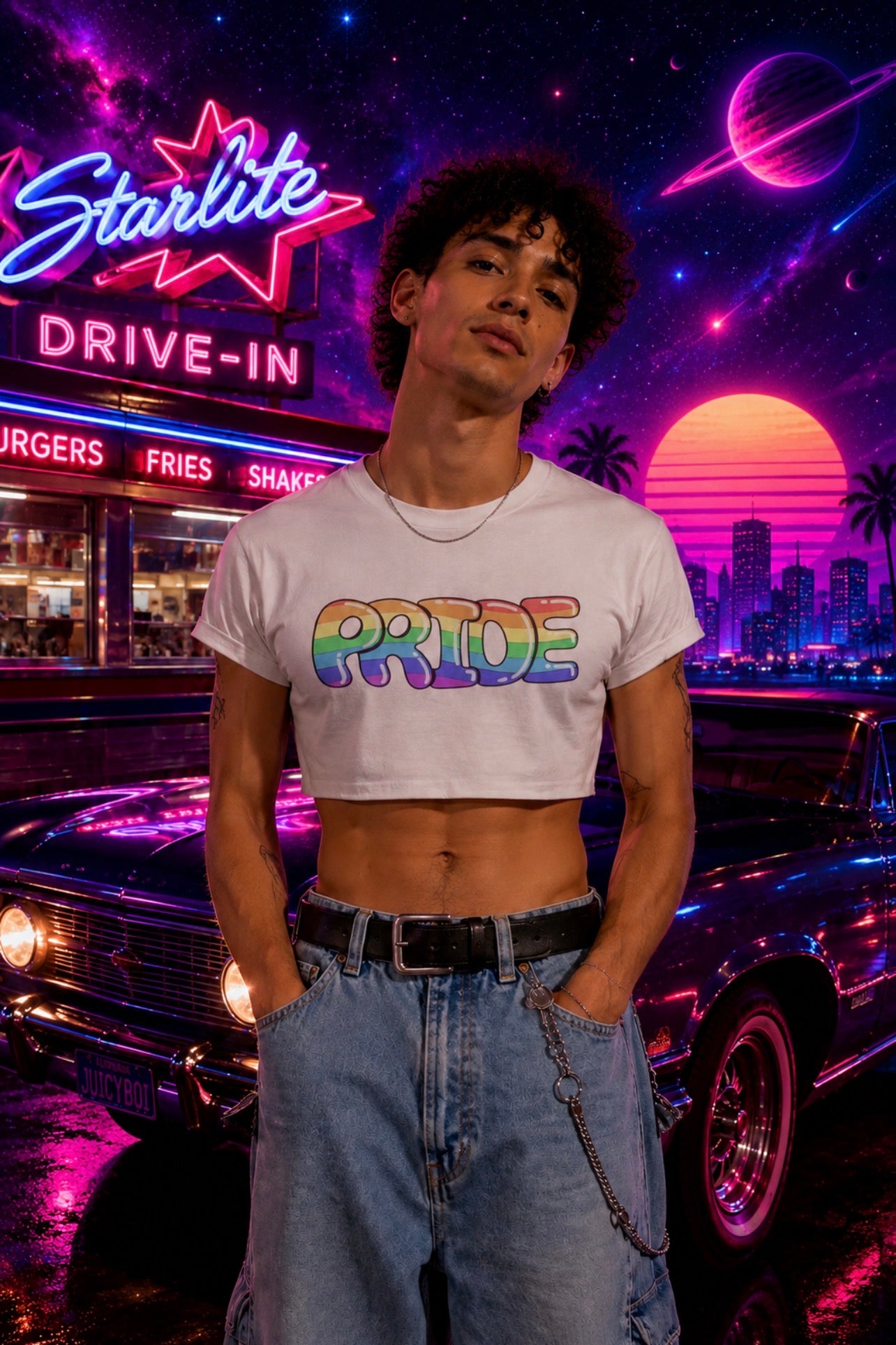 Rainbow Bubble Pride Crop Top