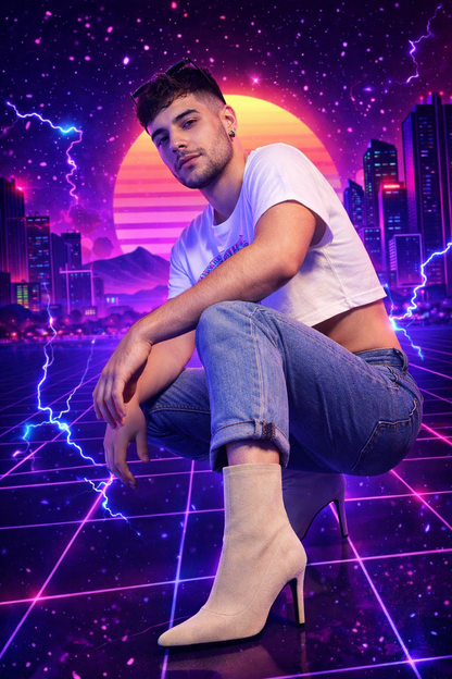 Sexy Salty Cock Sock Ankle Boot Heels