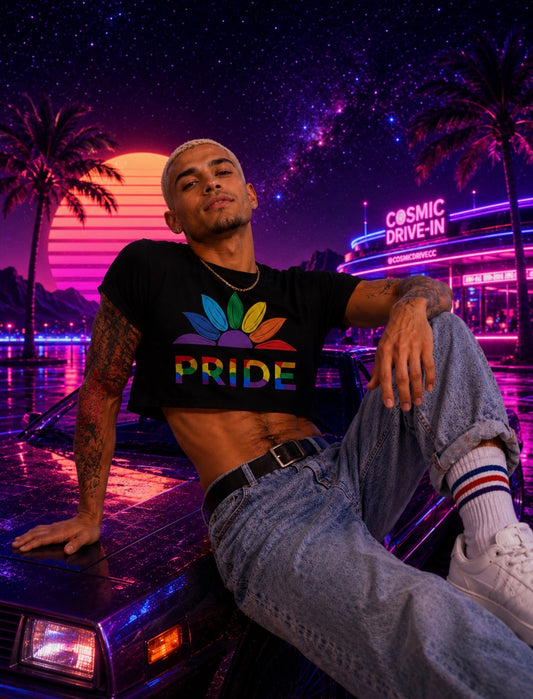 Rainbow Pride Sunflower Crop Top