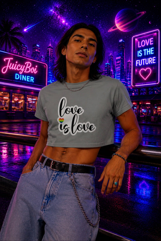 Rainbow Heart Love Is Love Crop Top