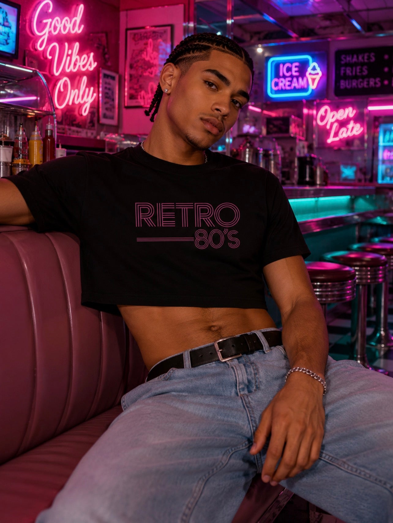 Retro 80's Crop Top