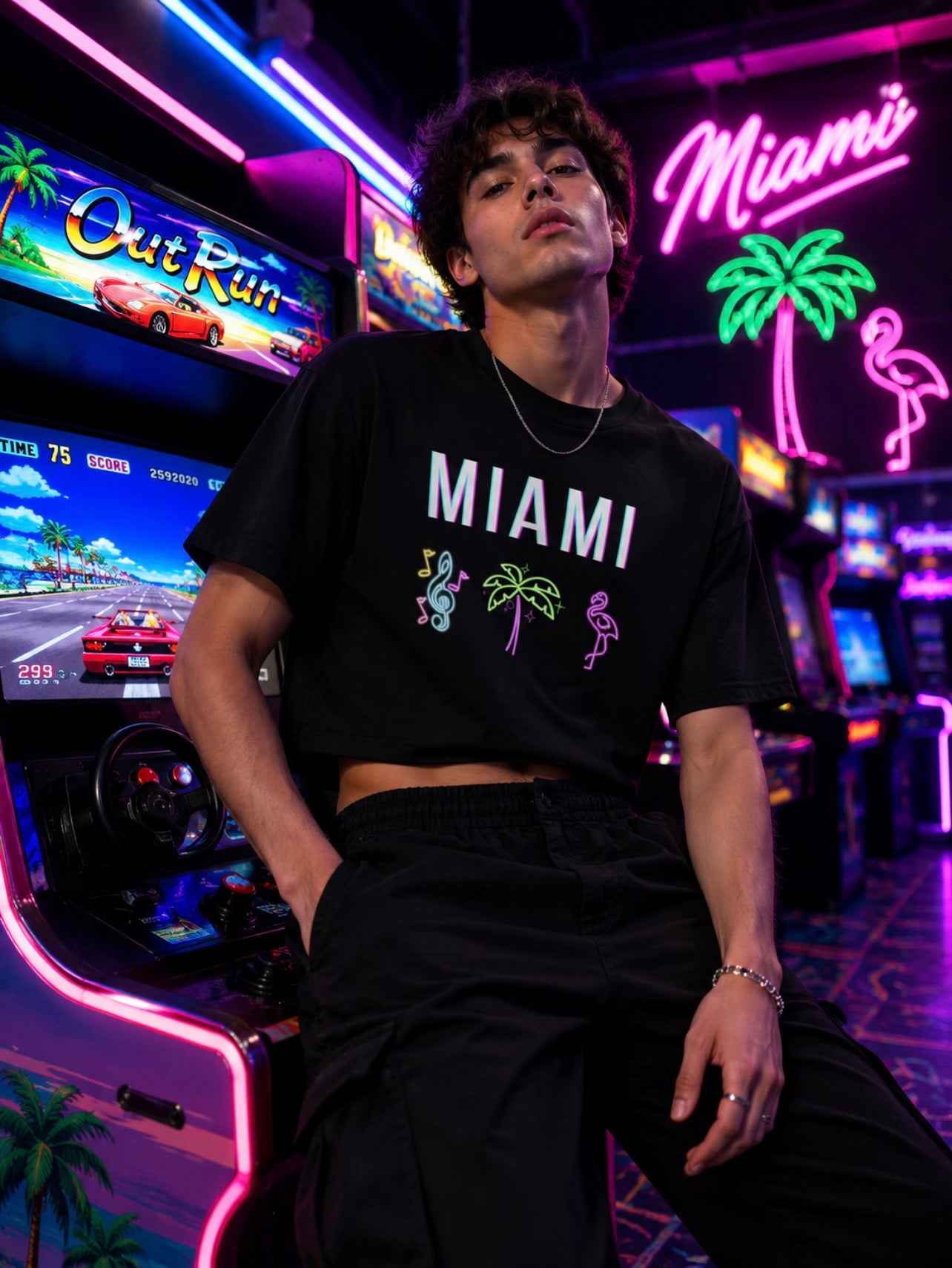 Miami Neon Fiesta Crop Top