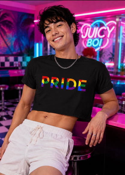 Rainbow Pride Front Sunflower Back Crop Top