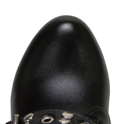 Naughty Neighbor Buckle Platform Ankle Boot Heels