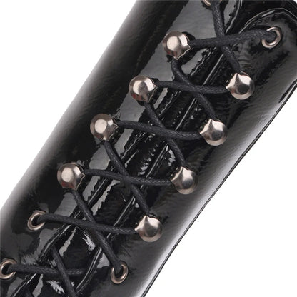 Sexy Slutty Sultry Lace Up Platform Ankle Boot Heels