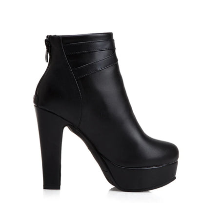 Do Me In The Booty Side Buckle Platform Ankle Boot Heels