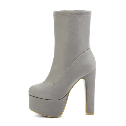 Bangin' Bussy Babe Mid-Calf Platform Boot Heels