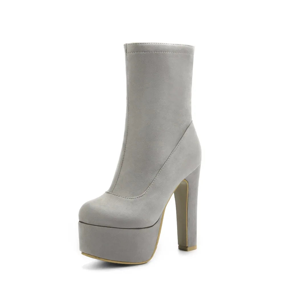 Bangin' Bussy Babe Mid-Calf Platform Boot Heels