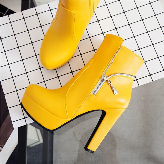 Motorboat Motorcycle Ankle Boot Heels
