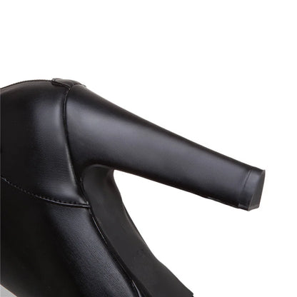 Do Me In The Booty Side Buckle Platform Ankle Boot Heels