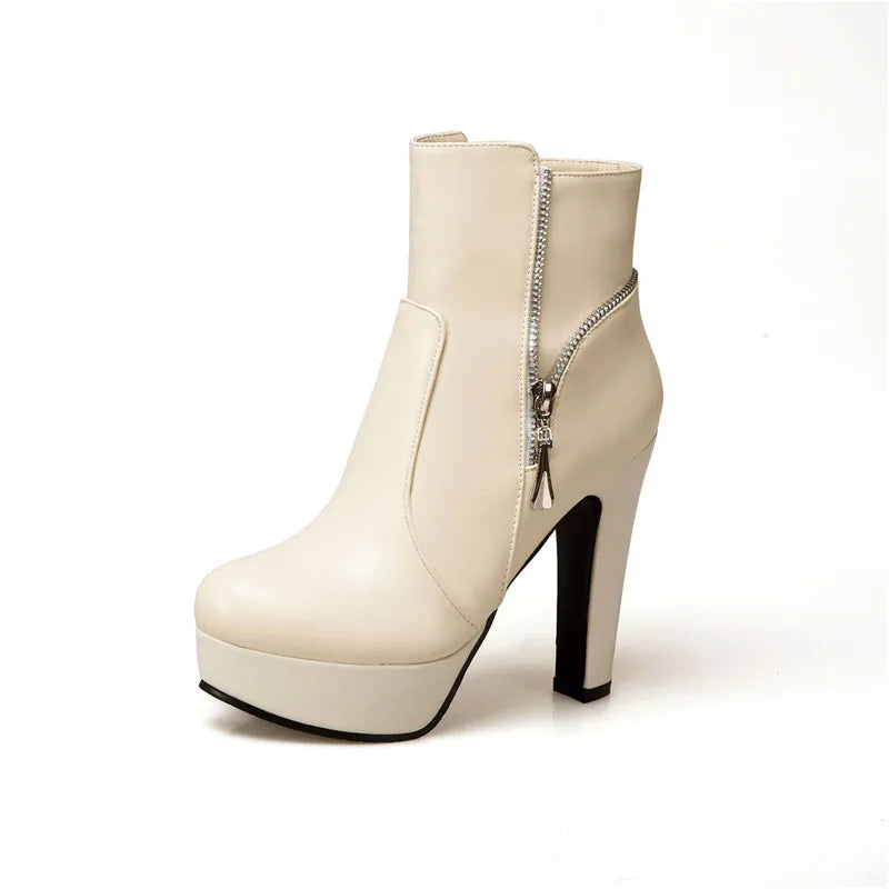 Motorboat Motorcycle Ankle Boot Heels