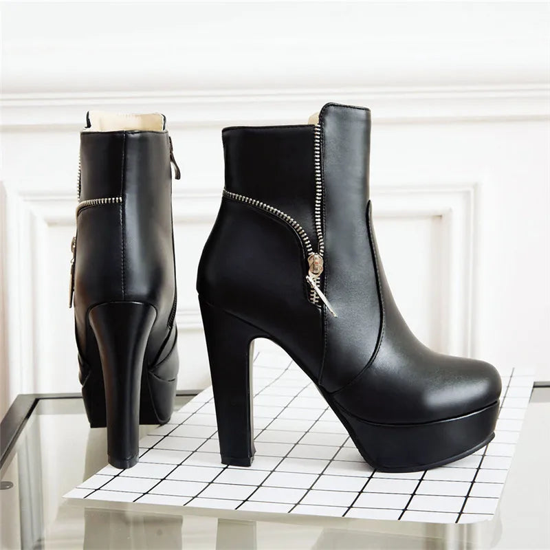 Motorboat Motorcycle Ankle Boot Heels