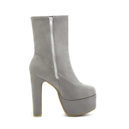 Bangin' Bussy Babe Mid-Calf Platform Boot Heels