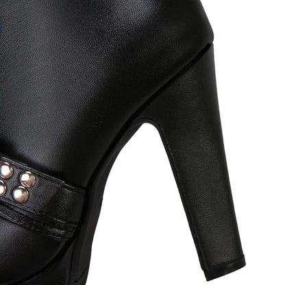 Naughty Neighbor Buckle Platform Ankle Boot Heels