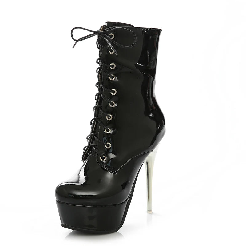 Slutty Kitty Fetish Platform Ankle Boot Heels