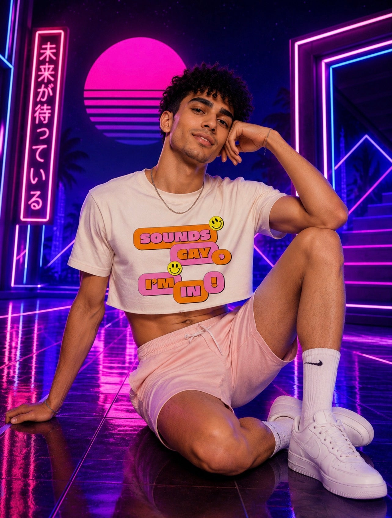 Sounds Gay I'm In Happy Face Crop Top