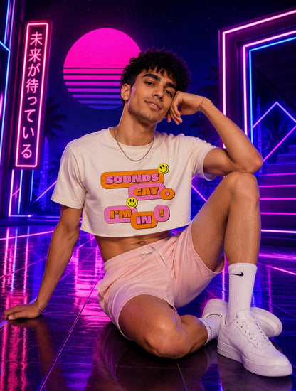Sounds Gay I'm In Happy Face Crop Top
