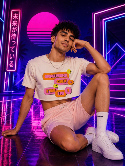Sounds Gay I'm In Happy Face Crop Top