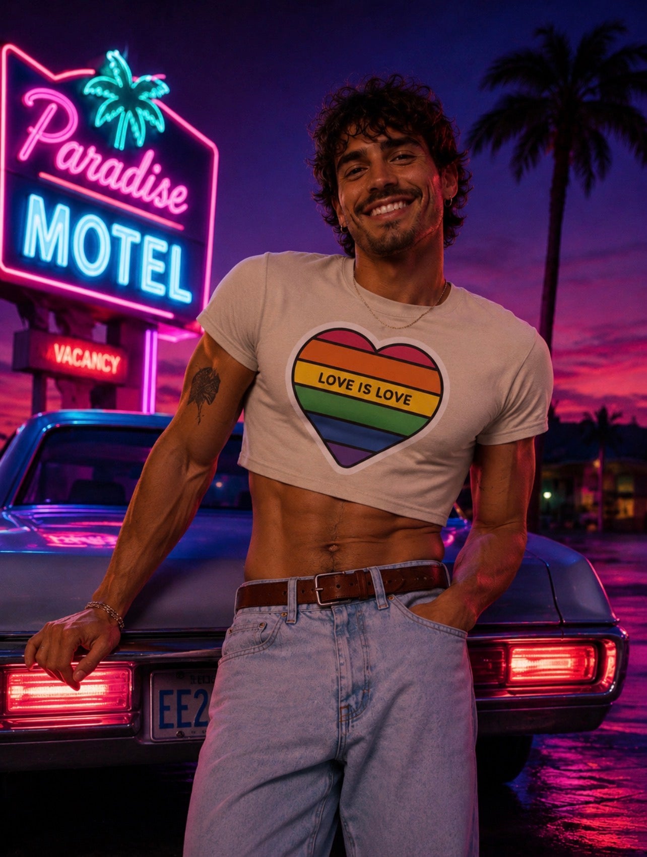 Love Is Love Rainbow Heart Crop Top