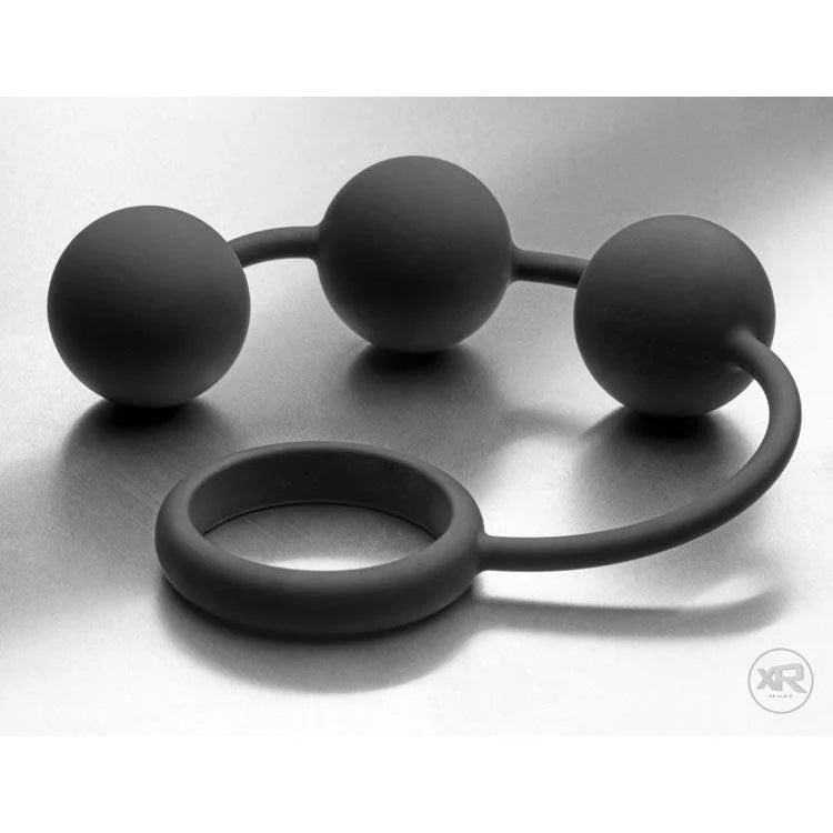 Tom of Finland Silicone Cock Ring with 3 Weighted Balls