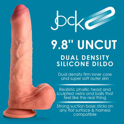 Uncut Dual Density Dildo with Balls