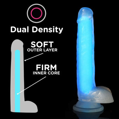 7 Inch Glow-in-the-Dark Silicone Dildo with Balls