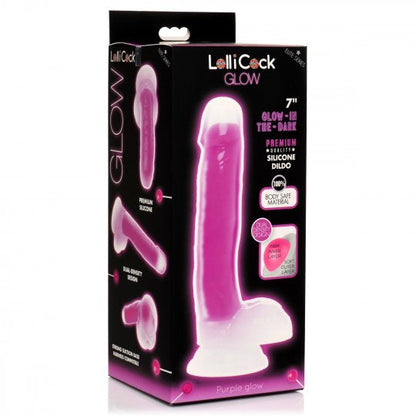 7 Inch Glow-in-the-Dark Silicone Dildo with Balls