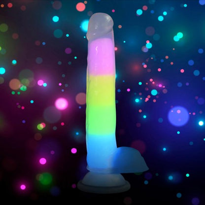 7 Inch Glow-in-the-Dark Silicone Dildo with Balls