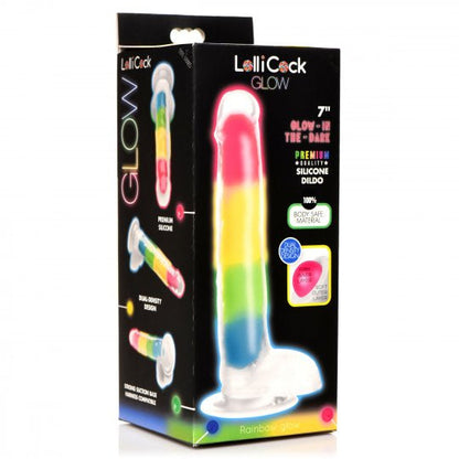 7 Inch Glow-in-the-Dark Silicone Dildo with Balls